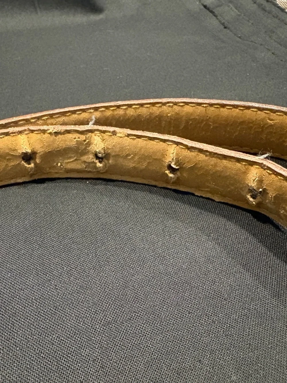 2 Women's belts (leather and crocodile) Brown